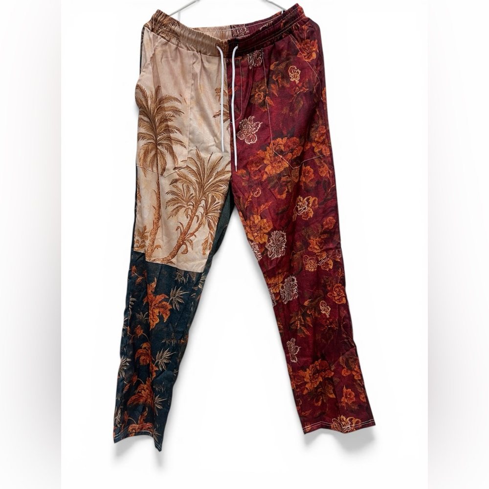 Mixed-Print Men’s Drawstring Lounge Pants